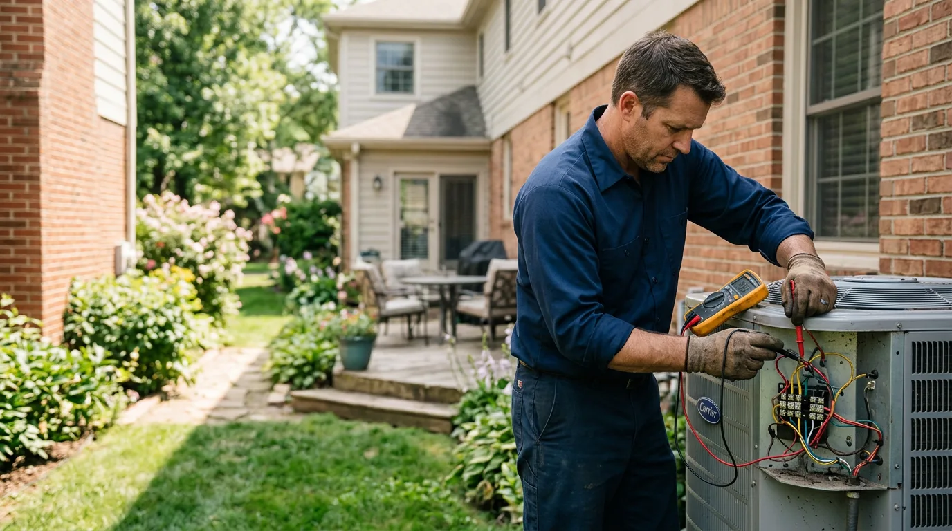 HVAC technician working near Hillsdale, OK